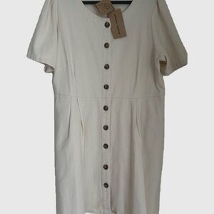 Princess Highway midi Dress in Cream with summer Charm